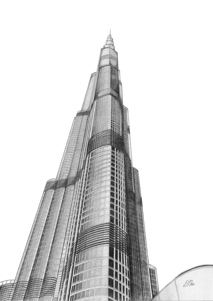 Burj Khalifa fine art giclee prints by Debbie New